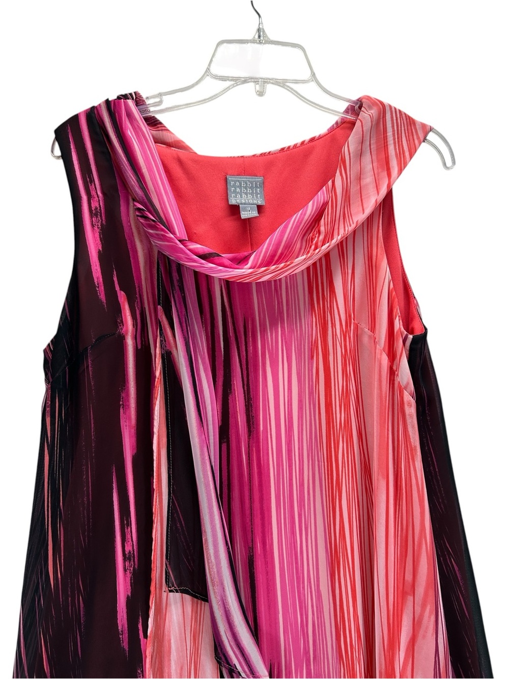 Rabbit Rabbit Rabbit Pink Gradient Sleeveless Cowl Neck Mini Dress - Picture 4 of 13